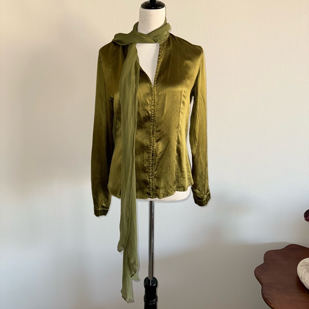 Roberto Cavalli Green Silk Top - Picture 4 of 8